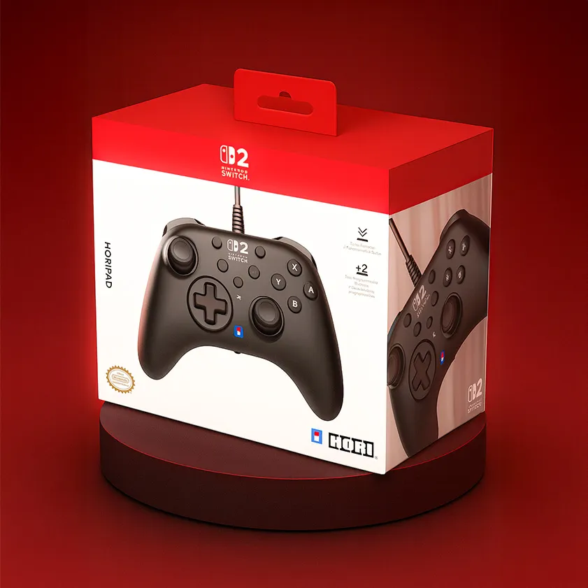 Nintendo Switch 2 Horipad Turbo Wired Controller (Black) koleksiyonu